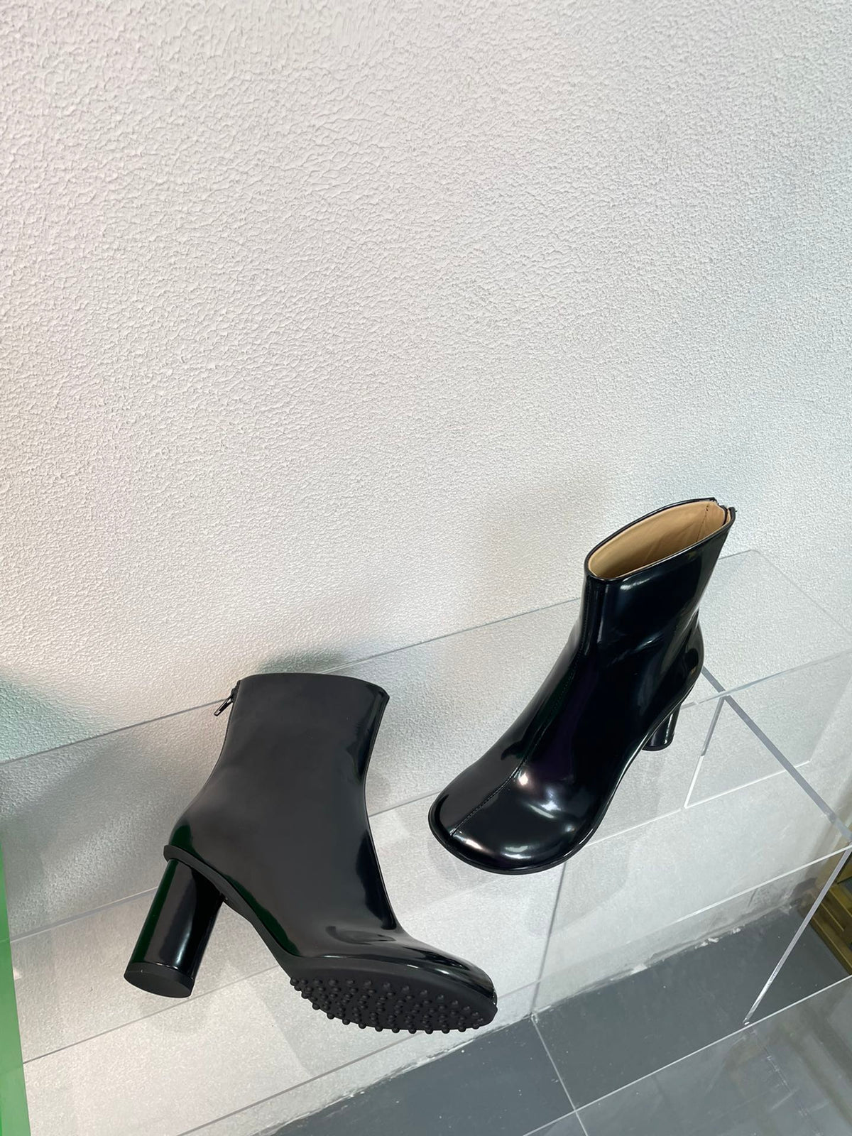 ATOMIC ANKLE BOOT IN BLACK CALFSKIN 75 MM