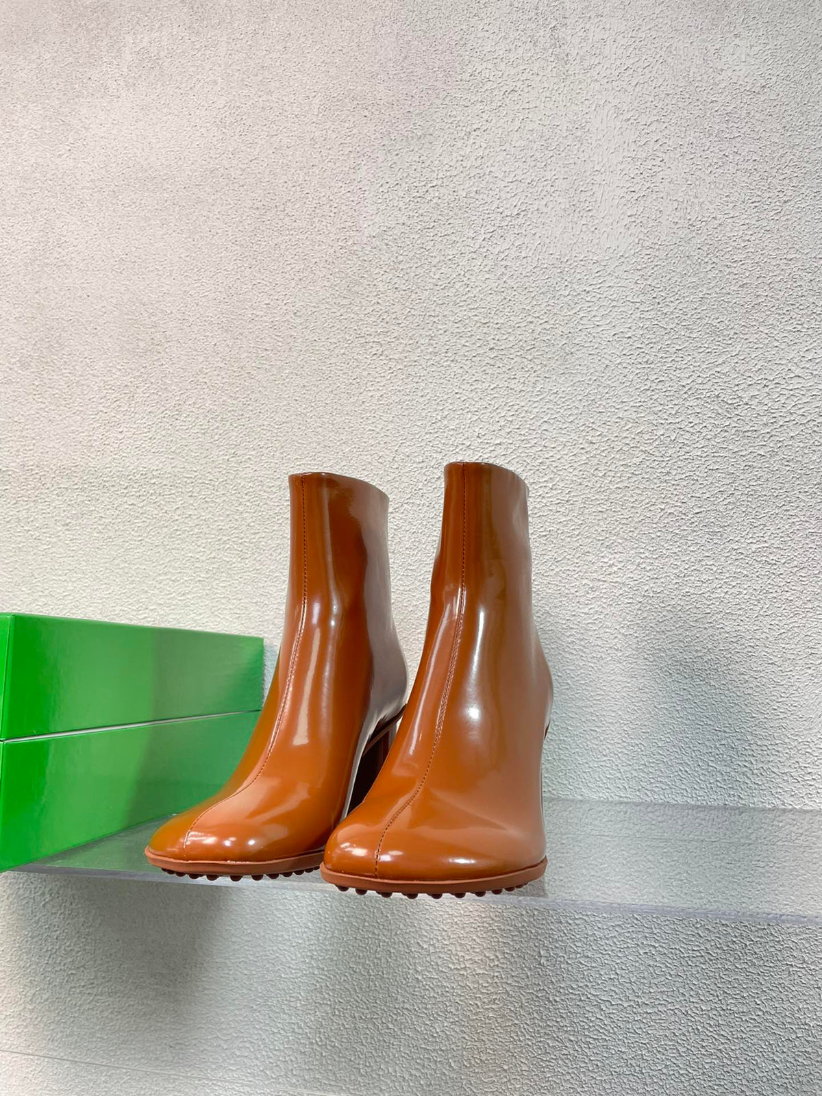 ATOMIC ANKLE BOOT IN BRONZE BROWN CALFSKIN 75 MM
