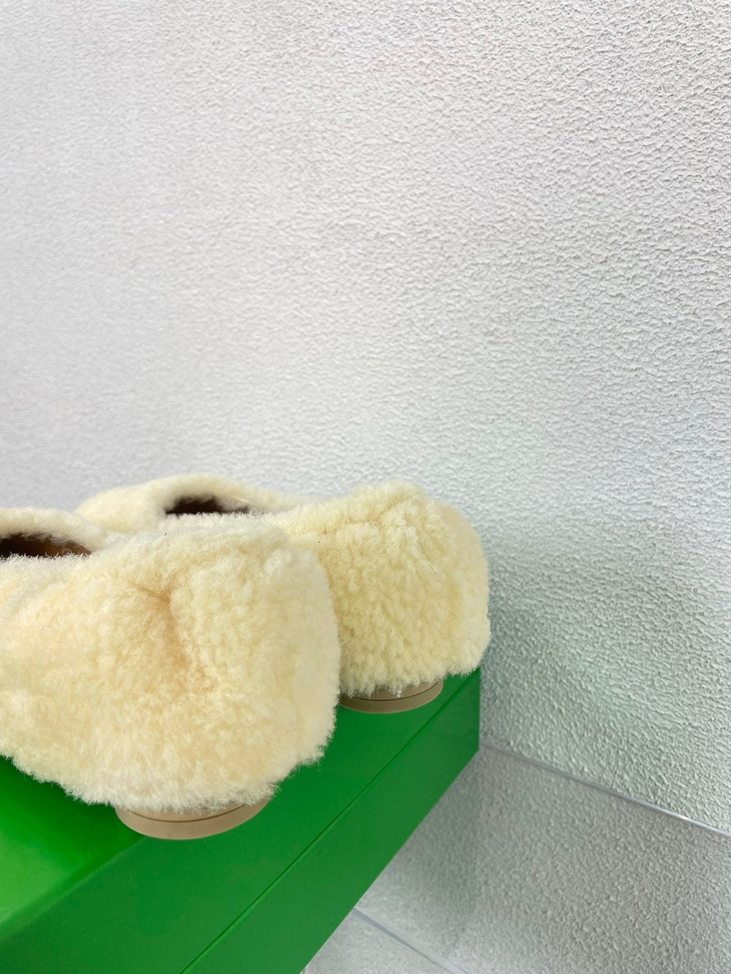 ATOMIC SHEARLING BALLERINA FLATS LIGHT YELLOW