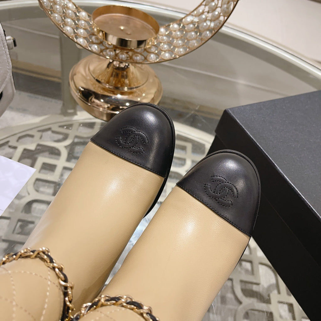 MID-HEEL ANKLE BOOTS IN TORTILLA BROWN CALFSKIN