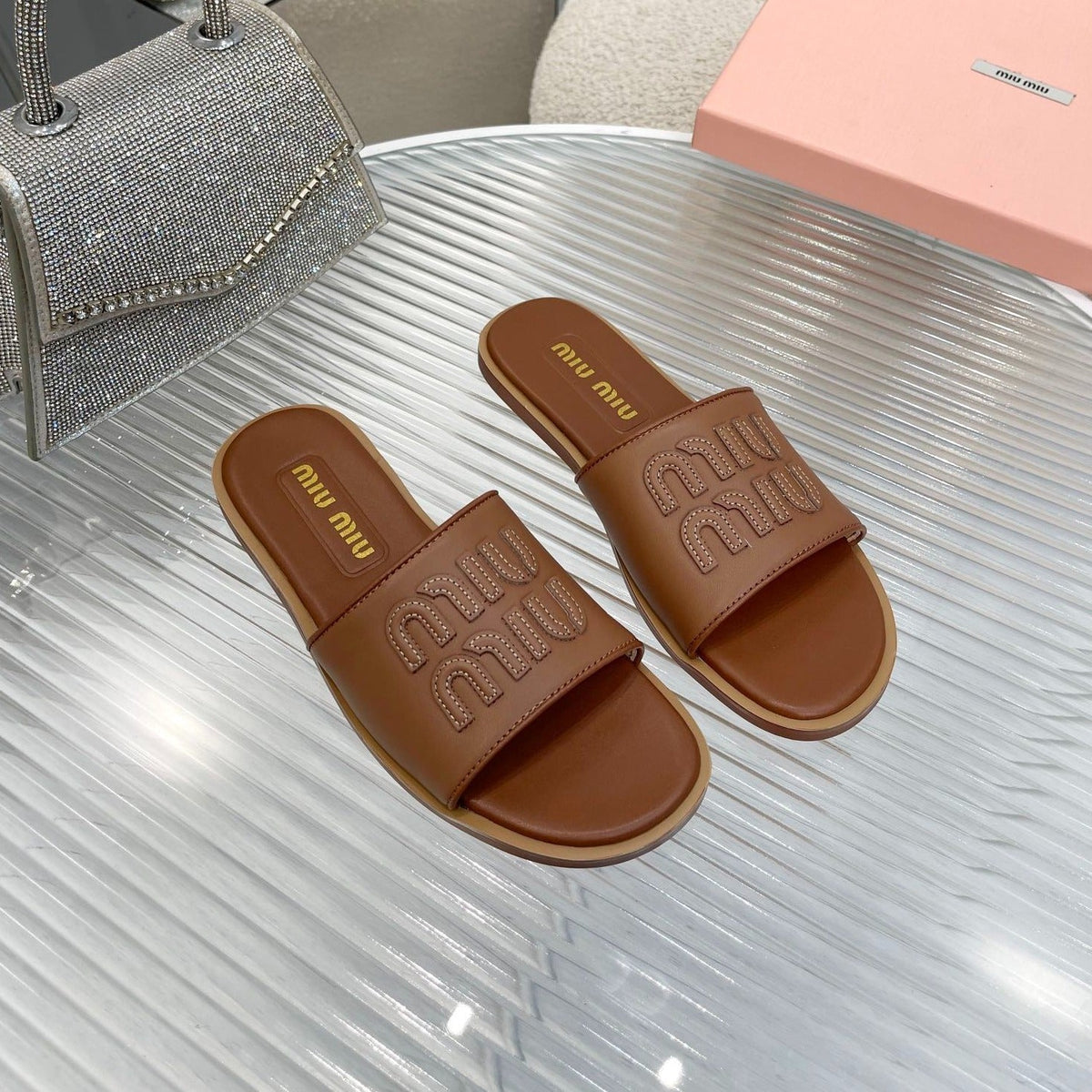 Slippers Brown Leather