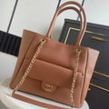 Chanel 2026 Shopping Bag 39cm Brown Grained Calfskin