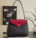 Chanel 2026 Shopping Bag 30cm Black Red lambskin