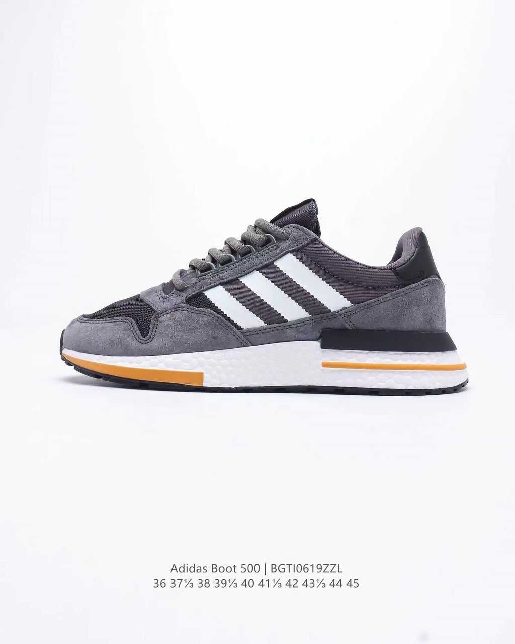 adidas Boot 500 Running Sneakers Grey Black Orange