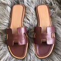 HERM Oran Sandals In Bordeaux Swift Leather