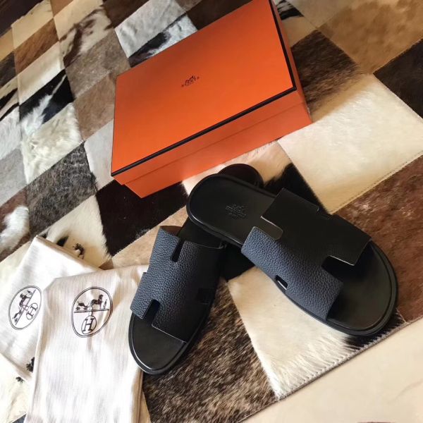 HERM Izmir Sandals In Black Clemence Leather