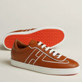 HERM Boomerang Sneakers In Brown Epsom Calfskin