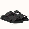 HERM Men's Chypre Sandals in Black Epsom Calfskin