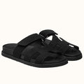 HERM Men's Chypre Sandals in Black Suede Calfskin