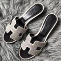 HERM Oasis Sandals In White Suede with Rhinestone