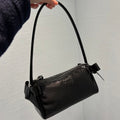 MiuMiu 2026 Shiny Pouch Bow Bag 21cm Black Leather