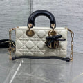 Dior 2026 Bow D-Joy Micro Bag White Black Lambskin 284127