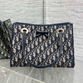 Dior 2026 Small Shopping Bag Blue Beige Canvas Leather 284287