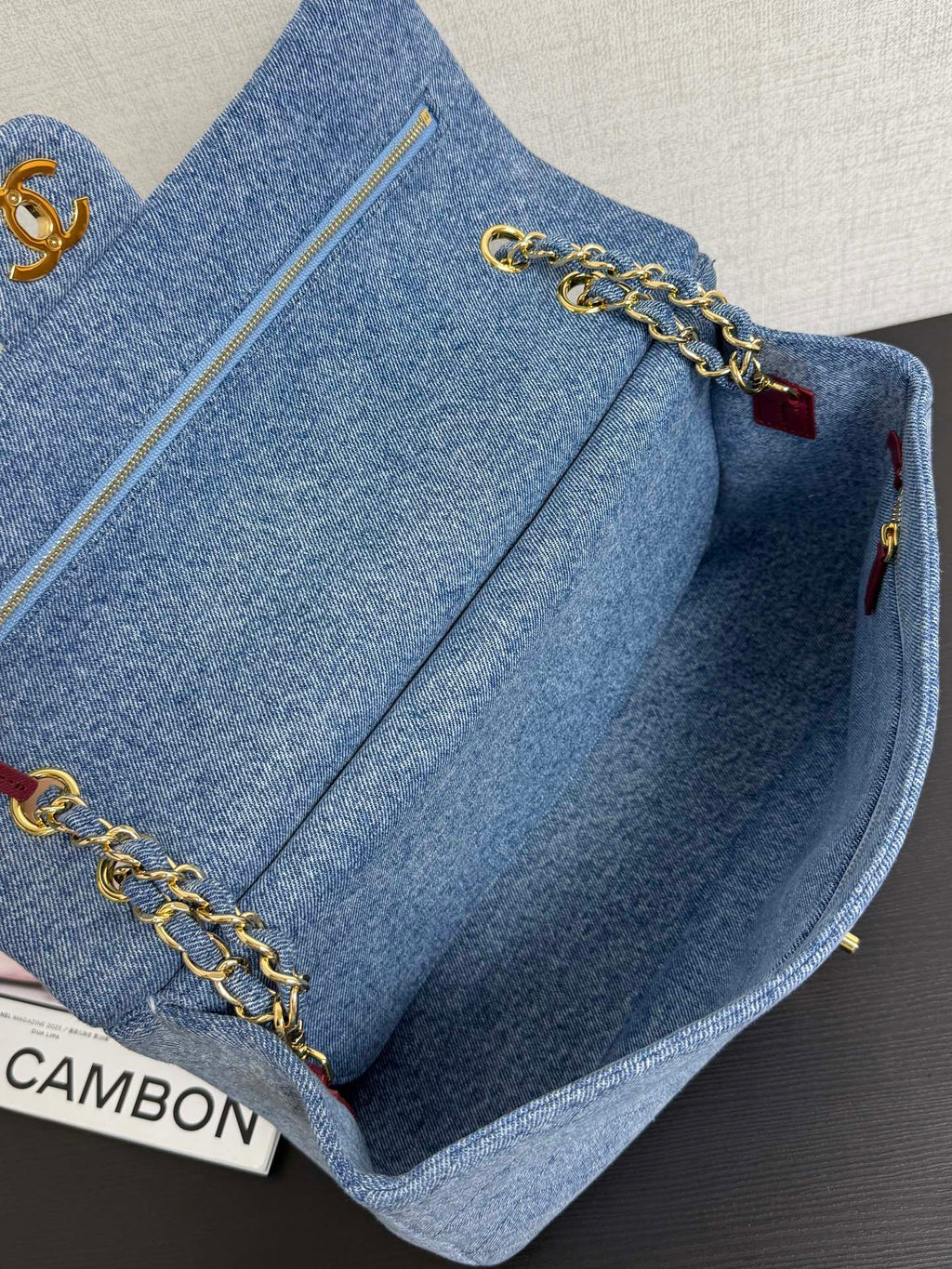 Chanel 2026 Flap Bag Blue Gold Denim