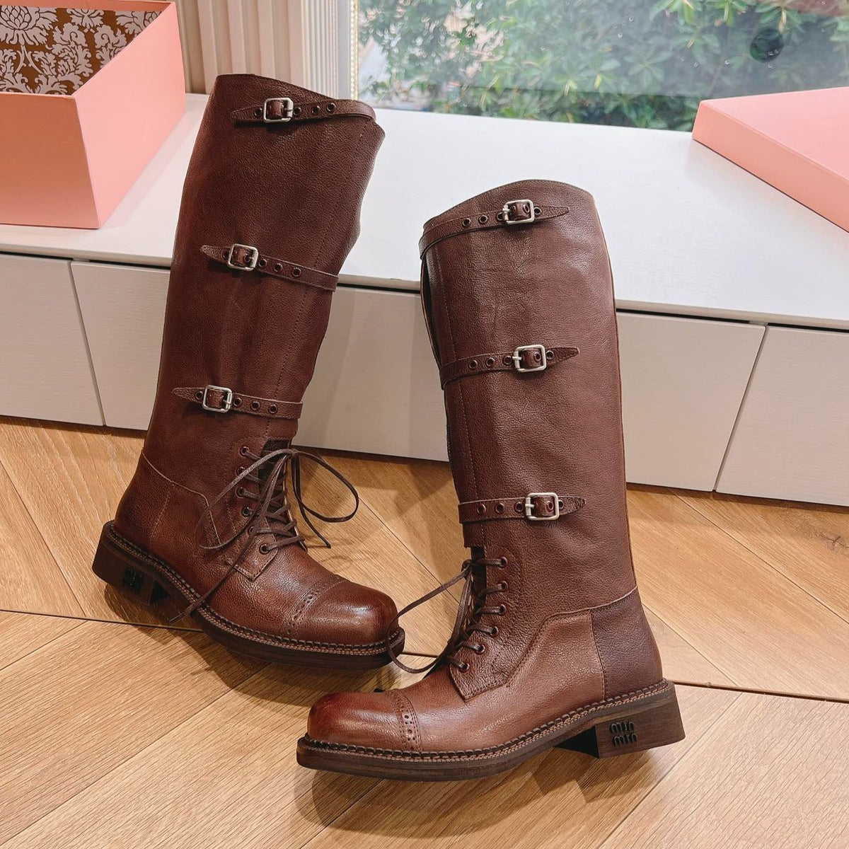 Army Boots Caramel Color Cowhide