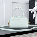 Chanel 2026 Strap Clutch Bag Mint Green Gold Hardware Leather